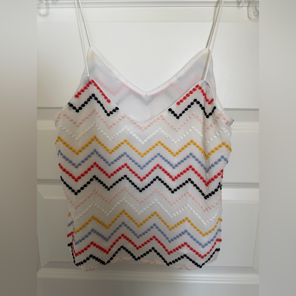 NWT WAYF Ivory Zig Zag Embroidered Camisole | NWT Boho Tank size small - Picture 3 of 7